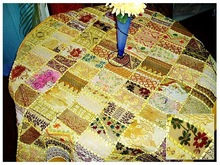 Antique textile table cover