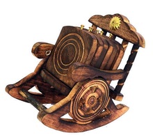 Custom Wooden Rocking Chair Tea Coaster, for Home/Office Decoration, Gift, Feature : Eco-Friendly