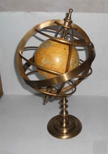 SAISHWARI Metal Brass Armillary Globe, for Home Decoration