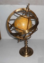 SAISHWARI Metal Brass Armillary Globe, For Home Decoration