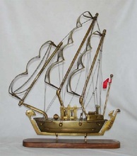 Metal Brass Decorative Ship Model