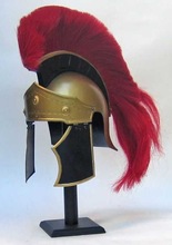 Greco Roman Helmet Red Plume,