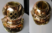 Nautical Brass and Copper  and champagne bottles ice bucket Diving Helmet