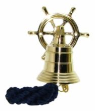 Metal Wheel Brass Ship Bell,, For Business Gift, Style : Nautical