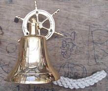 Metal Wheel Brass Ship Bell, For Business Gift, Style : Nautical