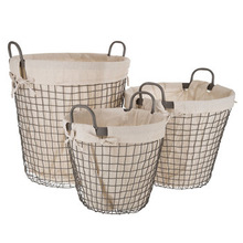 Metal BURLAP WIRE FRENCH BASKETS, for DISPLAY, Feature : Eco-Friendly