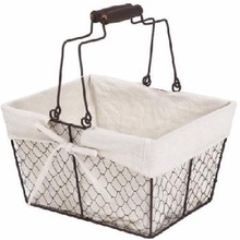 CHEAP WIRE BASKET WITH BURLAP LINER, for DISPLAY, Feature : Eco-Friendly