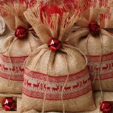 SANGHAVI JUTE CHRISTMAS GIFT BURLAP BAG, Size : Customized Size