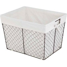IRON WIRE BASKET WITH COTTON LINER, for DISPLAY