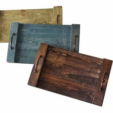 SANGHAVI Rectangle VINTAGE WOODEN TRAY, for Home Deco, Feature : 100% Handmade