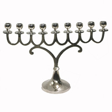 Sterling silver round hanukkah menorah, for Weddings