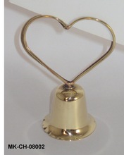 Bell With Heart Handle Table Place Card Holder