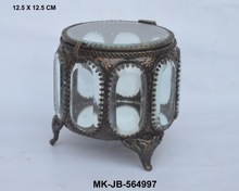 Clear Bevel Glass Antique Jewelry Box