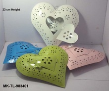 Metal Heart Shaped Hanging T-light Holder