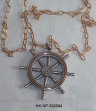 Nautical Ship Wheel Charm Pendant Necklace, Occasion : Anniversary, Gift, Party
