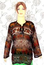 Long Sleeve beautiful ladies cotton top printed, Feature : Anti-Pilling, Anti-Shrink, Plus Size