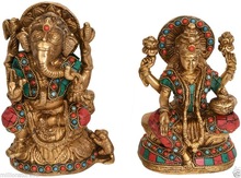 GOD Jai Ganesha Lakshmi Statue, Color : multi