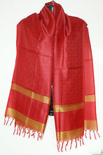 Indian High quality banarasi silk scarf, Pattern : Embroidered