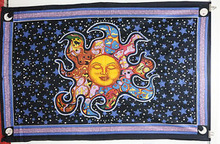 Chandel Textile 100% Cotton Psychedelic Sun Wall Tapestry, Technics : Handmade