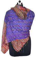 Silk Sari Shawl Reversible Handmade Re-cycled Silk Scarf