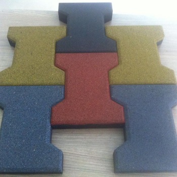 SBR rubber dogbone pavers, for Outdoor, Color : Terra Cotta