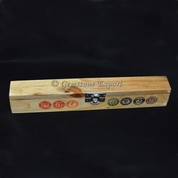 Chakra Symbol Set on Wood Box