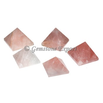 Gemstone Rose Quartz Small Pyramids