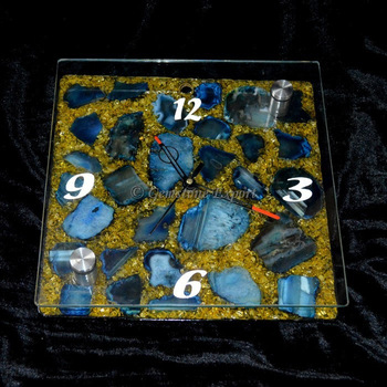 Orgone Clock with Agate Stone, Technique : Carved