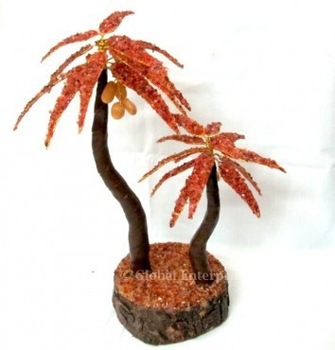 Red Carnailain Palm Stone Tree: