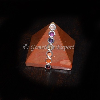 Gemstoneexport.com Gemstone Red Jasper Chakra Pyramids, Style : Feng Shui