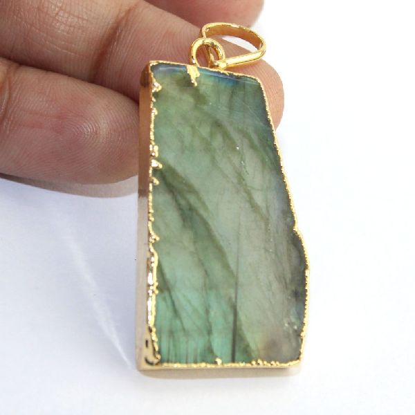 Labradorite Gold Plated Pendant Necklace