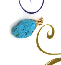 Brass Natural Rough Turquoise Pendant, Occasion : Party