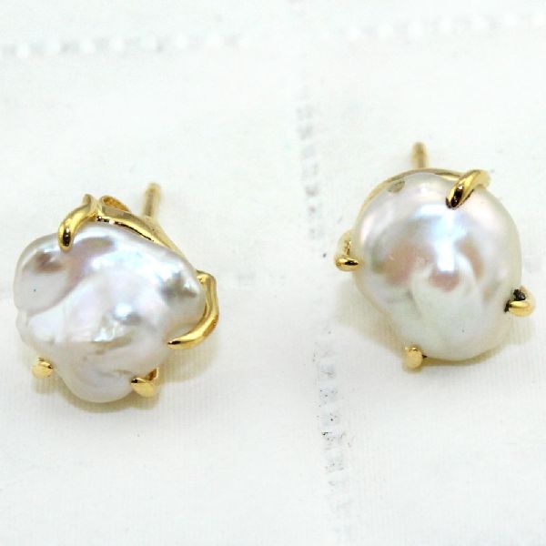 Zeva Jewels Pearl Stud Earring, Gender : Unisex, Women's