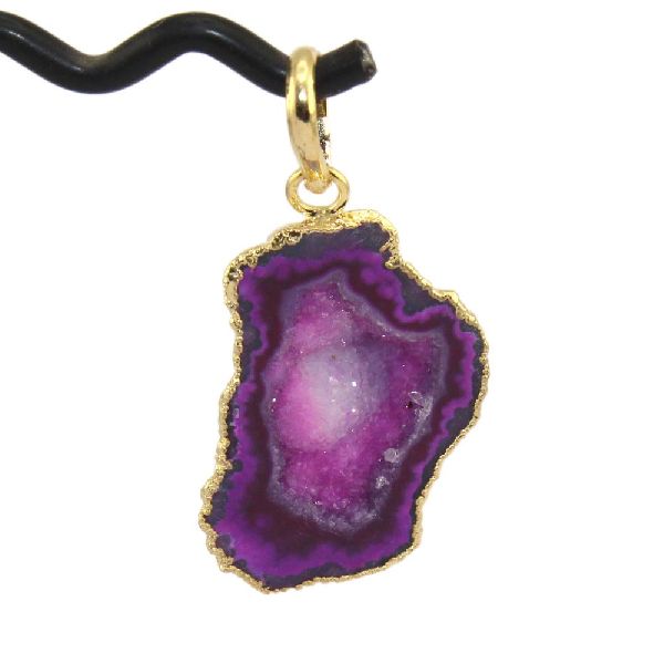 Purple Geode Druzy Pendant