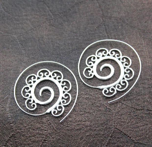 Zeva Jewels Spiral Dangle Women Earrings, Shape : Round -Shape