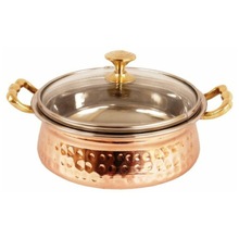 Copper Steel Handi With Glass Lid