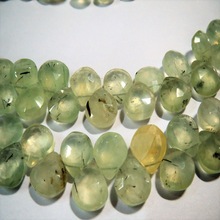 Prehnite faceted briolets semi preicous stone beads