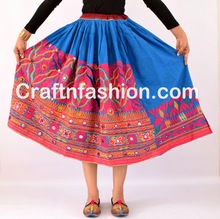 100% Cotton Authentic Embroidered Skirt, Feature : Plus Size, Traditional