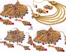 Alloy kundan necklace set, Main Stone : gold plated-KUNDAN