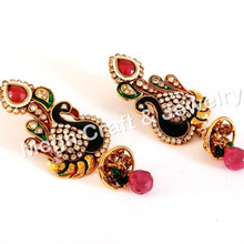 ELEGANCE Peacock Jhumka Earrings, Occasion : Anniversary, Engagement, Gift, Party, Wedding
