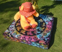 Elephant Square Mandala Cushion Cover, for Chair, Decorative, Pet use, Technics : Handmade