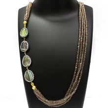 Smoky Quartz Beads Beaded Necklace