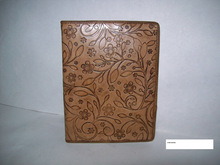 floral pattern leather engraved journals made from buffalo leather