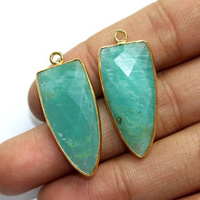 Gold Plated Amazonite Arrowhead Pendant