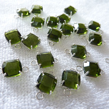 green tourmaline gemstone connectors
