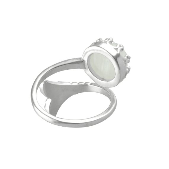 Rainbow Moonstone Ring Fishtail silver Ring, Gender : Unisex, Women's