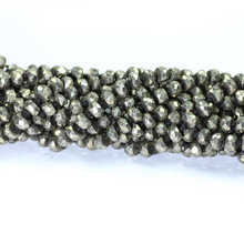 Semi precious stone pyrite beads, Color : Silver