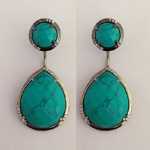 Coszcalt exports turquoise drop stud earring, Occasion : Anniversary, Engagement, Gift, Party, Wedding
