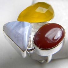 Carnelian Blue Lace Agate Ring