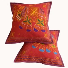 Square COTTON HAND MADE INDIAN CUSHION COVERS, for Car, Chair, Decorative, Seat, gift, Style : Plain